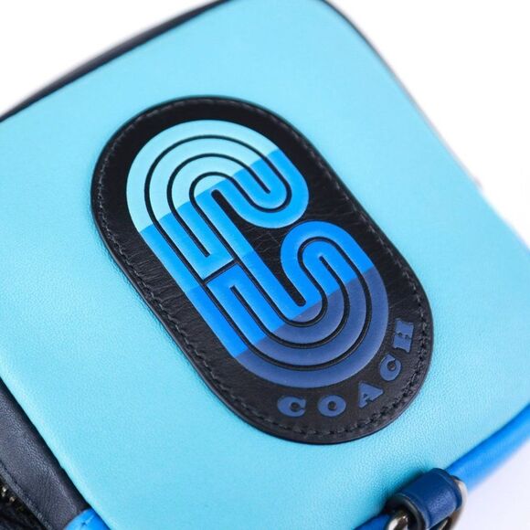 NEW Coach PATCH Square Orangizer Card Pouch BLUE - Picture 1 of 7